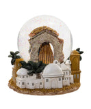 120mm Holy Family with Three Kings and Bethlehem Sculpted Base Nativity Water Globe