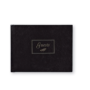 Classic Black Guest Book Foil Stamped