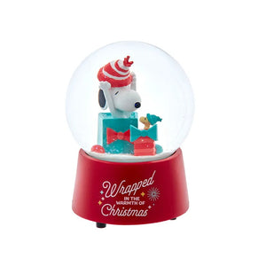 Peanuts© 100mm Musical Snoopy With Presents Water Globe "Wrapped in the Warmth of Christmas" Plays Jingle Bells