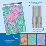FlowArt Dot-By-Letter Botanicals Meditative Dotting Activity Book & Markers
