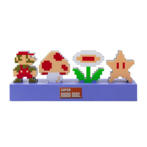 Super Mario Bros. Icons Light with Mario, Mushroom, Fire Flower, and Super Star