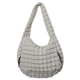 Katydid Oversized Quilted Hobo Tote Bag - Sand