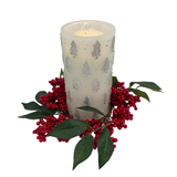 Silver Pine Tree Water Fountain Candle with Remote Control 8"