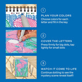 FlowArt Dot-By-Letter Botanicals Meditative Dotting Activity Book & Markers