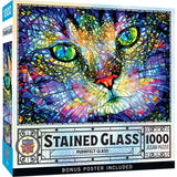Purrfect Glass Cat Stained Glass Art 1000-Piece Jigsaw Puzzle