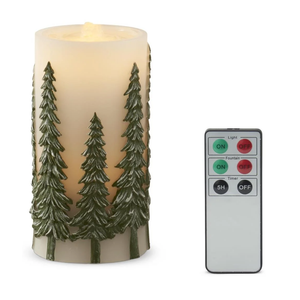 Pine Tree Water Fountain Candle with Remote Control 4" x 8"