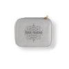 Personalized Travel Jewelry Box in Silver with Debossed Title and Message True friend - kind people are my kinda people