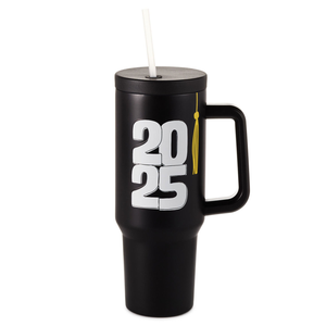 Hallmark Class of 2025 Black Insulated Travel Cup With Handle, 40 oz.