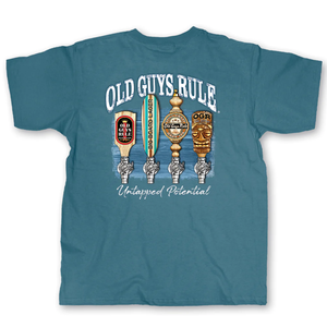 Back Side of Old Guys Rule T-Shirt Beer Taps Untapped Potential