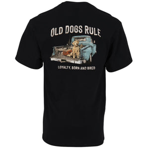 Old Guys Rule T-Shirt Black Loyalty Born and Bred Old Dog and Truck