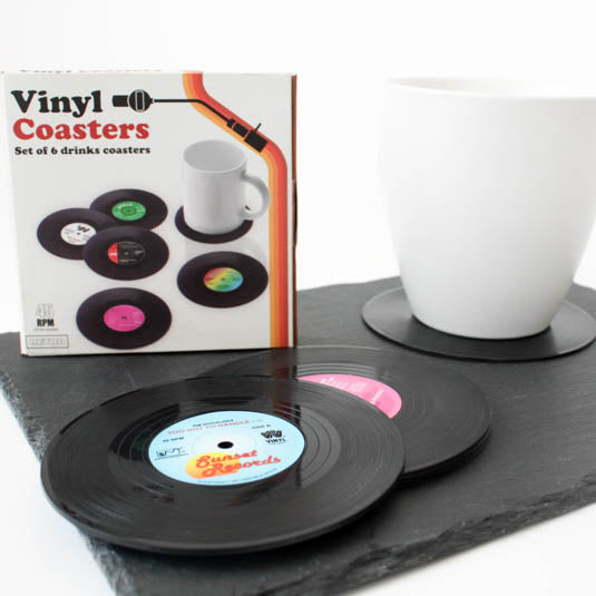 Set of 6 Retro Vinyl Record Design Coasters – Steve's Hallmark