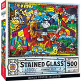 Disney Steamboat Willie Stained Glass Art 500-Piece Jigsaw Puzzle