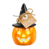 Jack-O-Lantern with Witch Hat Light-Up Sitter Figurine