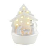 White Holy Family Nativity Light-Up Sitter Figurine