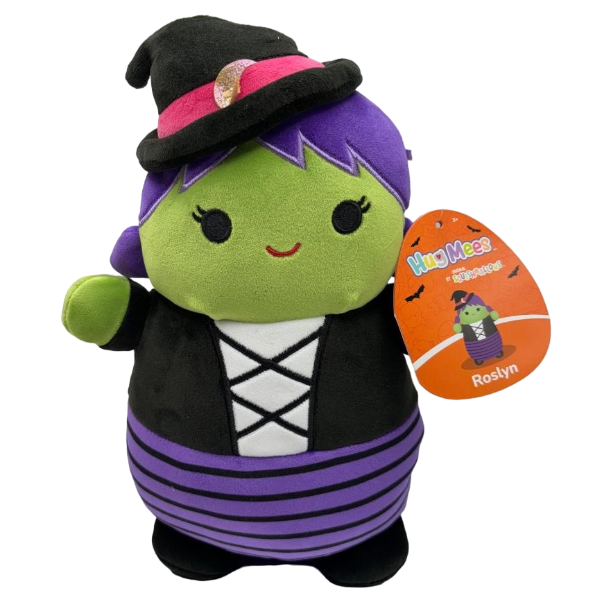 Halloween Hugmees Squishmallow Roslyn the Green Witch with Purple