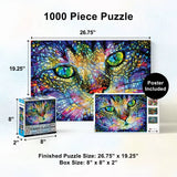 Purrfect Glass Cat Stained Glass Art 1000-Piece Jigsaw Puzzle