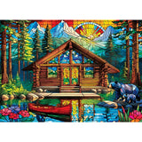 Cabin Spectrum Stained Glass Art 1000-Piece Jigsaw Puzzle