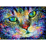 Purrfect Glass Cat Stained Glass Art 1000-Piece Jigsaw Puzzle