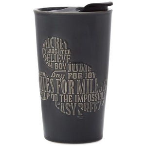 Disney Mickey Mouse Words Silhouette Travel Mug