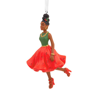 Mahogany Black Fashion Woman Hallmark Ornament