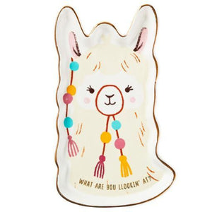 Hallmark What Are You Llookin' At? Llama Ceramic Trinket Tray