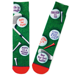 Hallmark Golf Lover Puns Toe of a Kind Novelty Crew Socks