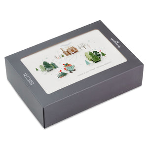 Hallmark Mouse and Log Cabin Scene Boxed Christmas Cards, Pack of 12