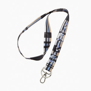 Vera Bradley Wide Lanyard Cozy Plaid Neutral