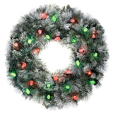 Hallmark Sound-a-Light Flocked Christmas Wreath With Lights 24"