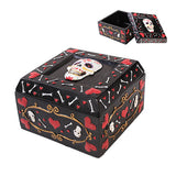 Sugar Skull Day of the Dead Square Trinket Box