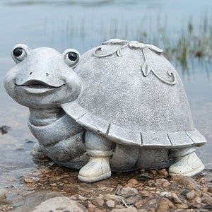 Turtle in Rainboots Pudgy Pal Garden Statue