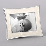 Baptism Frame in Ivory and Silver Holds 3x5 Photo