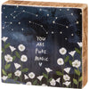 White Floral Constellation Block Sign You Are Pure Magic