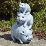 Triple Stacked Pigs Pudgy Pal Garden Statue