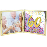 Cheers to 60 Years Hinged Birthday Sentiment Frame