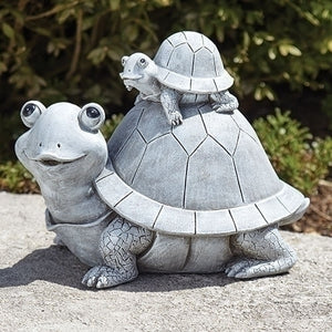 7" Turtle and Baby Garden Statue
