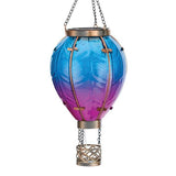 Hot Air Balloon Solar Lantern Blue Small 15"