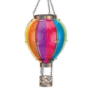 Hot Air Balloon Solar Lantern Rainbow Small 15"