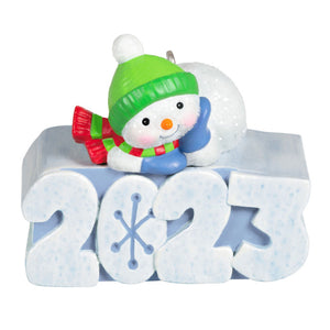 Hallmark 2023 Mini A Snowy 2023 Ornament With Light, 1.25"