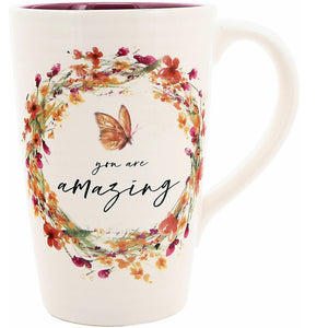 Meadows of Joy Butterfly Floral 17 oz. Mug You Are Amazing