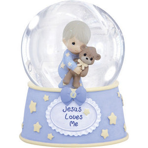 Jesus Loves Me, Resin/Glass Snow Globe, Boy, Musical