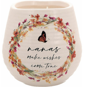 Meadows of Joy Butterfly Floral 8 oz. Soy Wax Candle Nanas Make Wishes Come True with Tranquility Scent