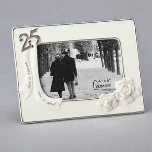 25th Anniversary Love is Patient Love is Kind Frame Holds 4x6 Photo