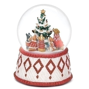 A Christmas Tree for Dogs 100mm Musical Glitter Water Globe