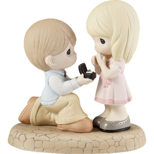 Precious Moments Boy Proposing To Girl Figurine Will You Marry Me?