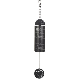 22" Cyclone Wind Chime Welcome to Our Home Where Today’s Moments are Tomorrow’s Memories