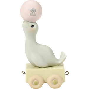 Birthday Train, Age 2, God Bless You On Your Birthday, Bisque Porcelain Figurine