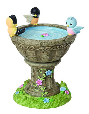 Rotating Birdbath Figurine Music Box 