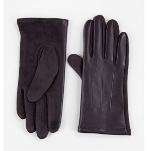 Classic Vegan Faux Leather Men's Brown Gloves