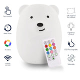 Bear Lumi Pet Soft Silicone Nightlight with Remote Control